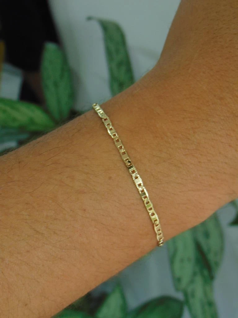 PULSERA RODIO DOR HOMBRE TEJIDO SINGAPOUR 3MM | 20CM LARGO 