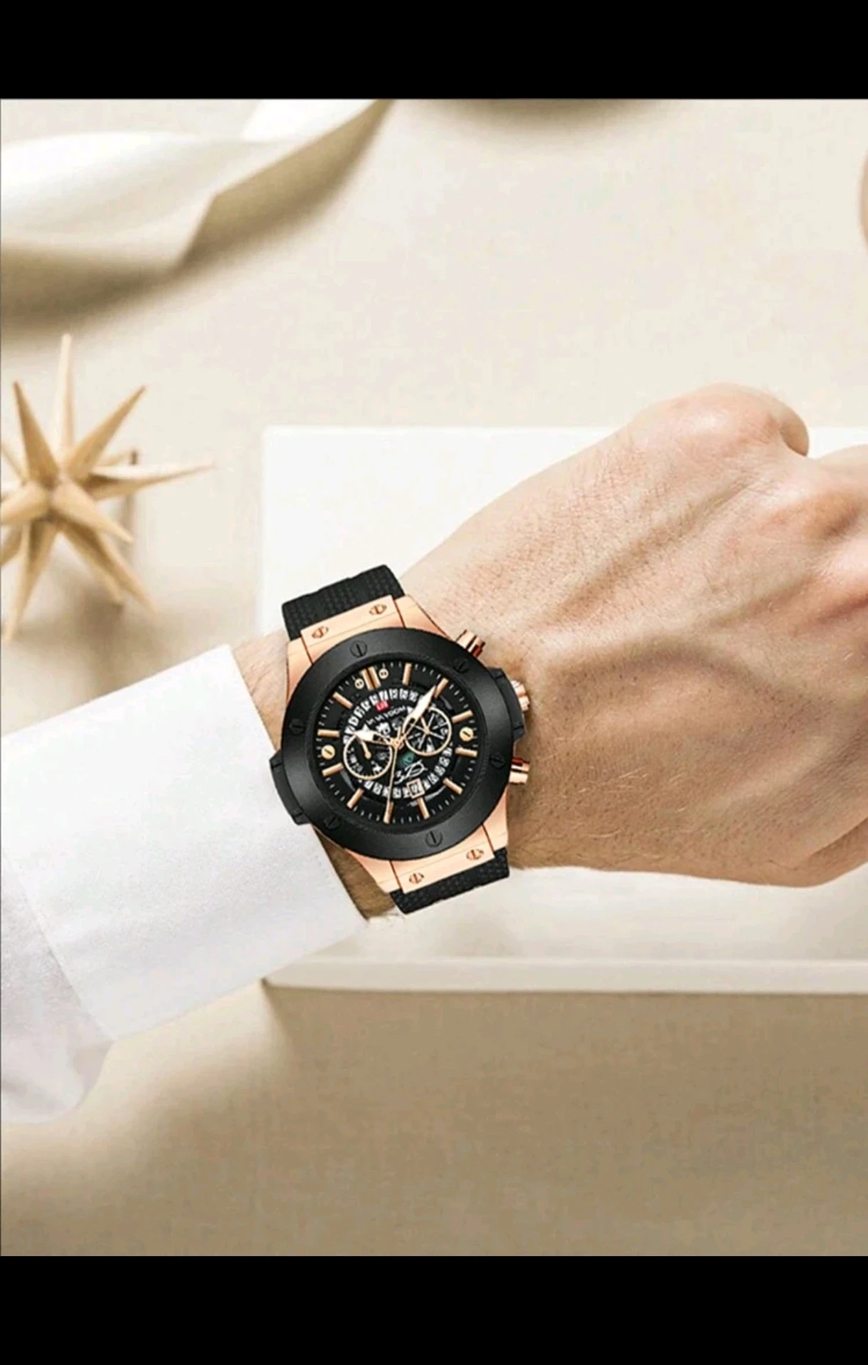 Reloj para Hombre Va Va Voom Robust - Rose Gold & Black 4