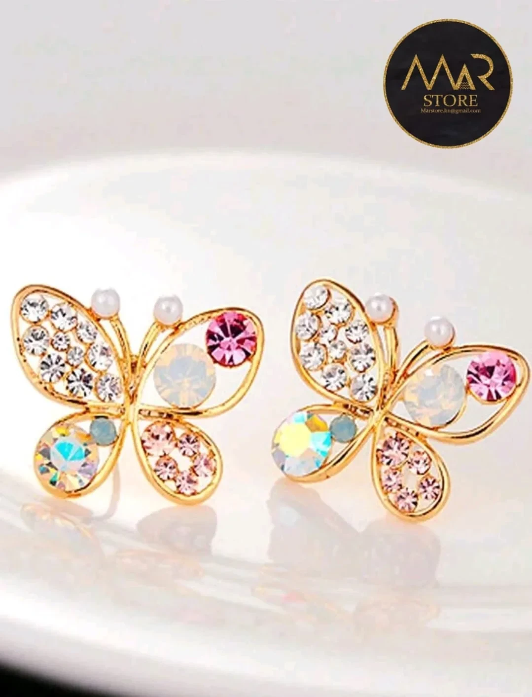 Pendientes de mariposa, en aleación 
