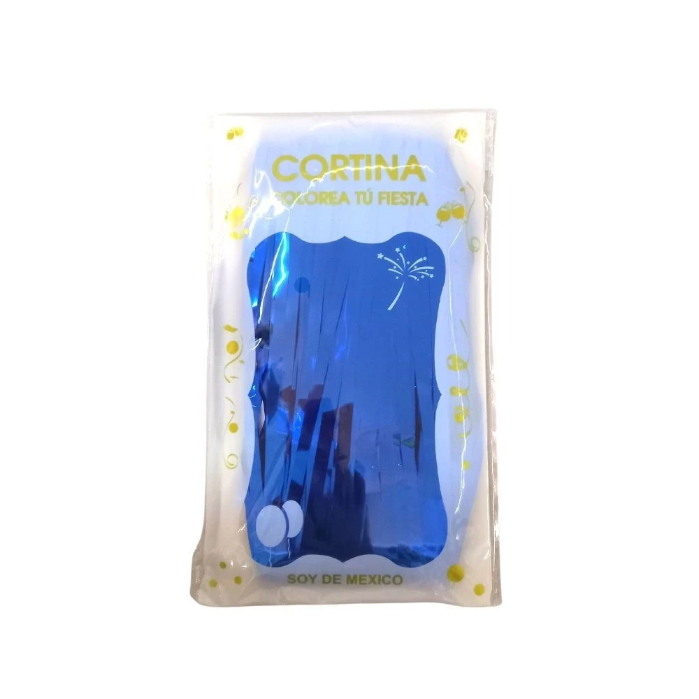 cortina azul rey  metalica 100x200 cm