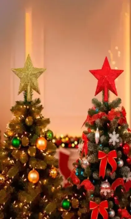 Adorno navideño puntal estrella gibreado 15 cm 