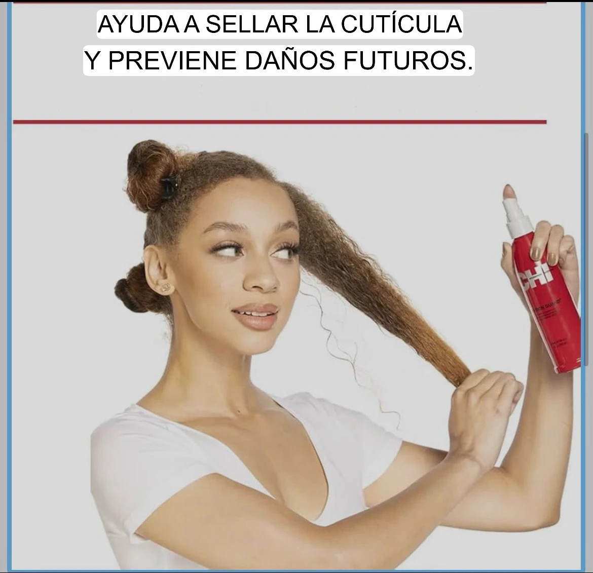 Spray de protección térmica, fórmula nutritiva que ayuda a resistir el daño por calor al cabello y domar el encrespamiento, transparente, 8 onzas