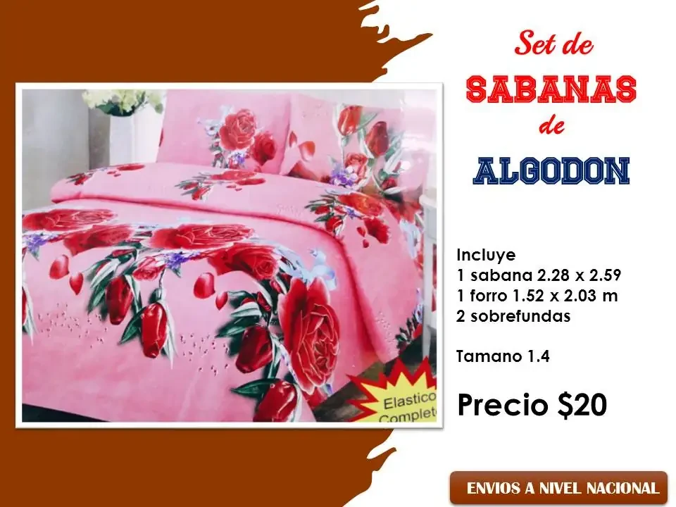 Set de sabanas 1.4 m 2