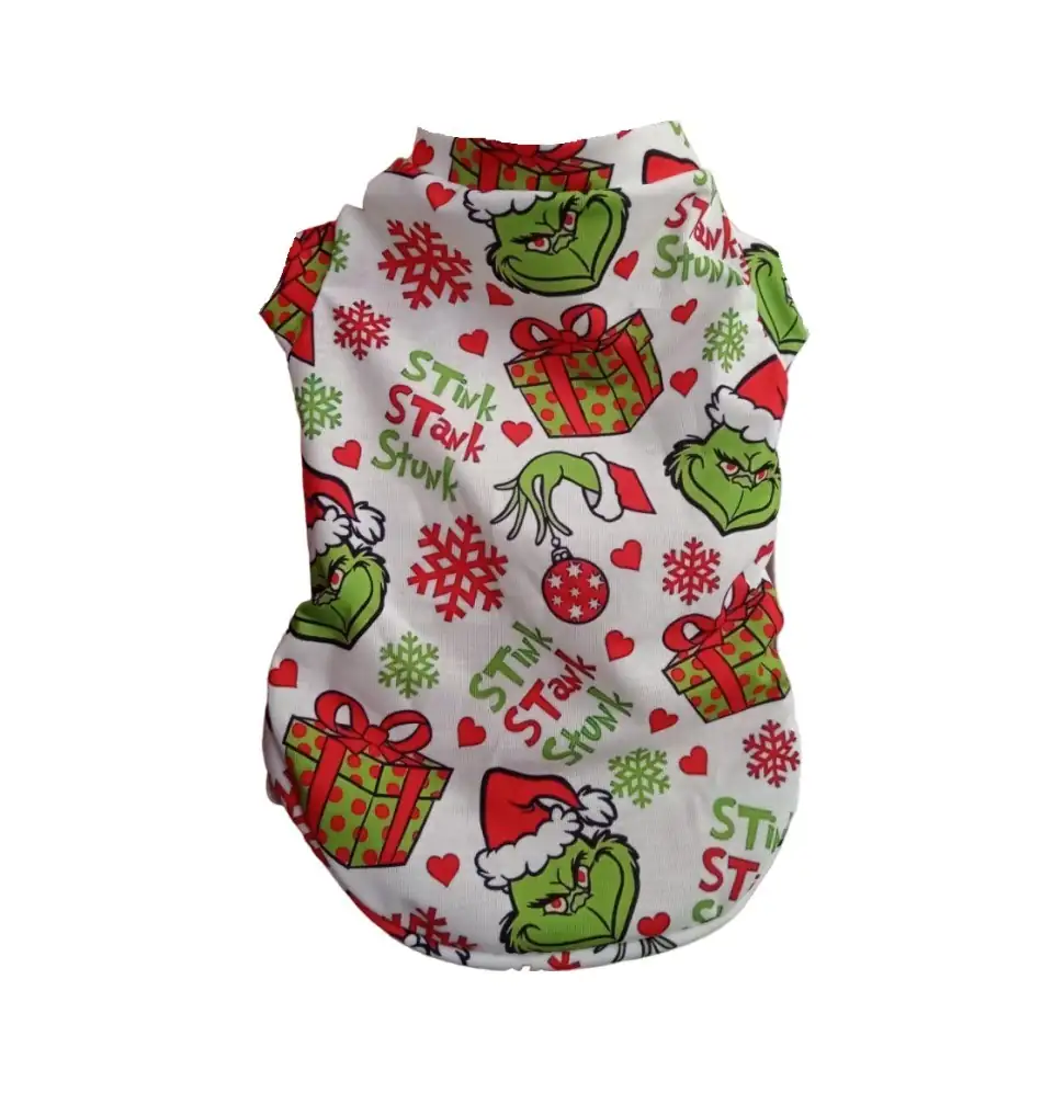Polo capa Navideña Grinch blanco 