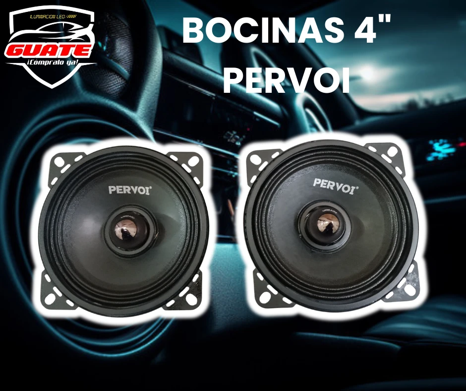 PAR BOCINAS REDONDAS 4” PULGADAS PERVOI 