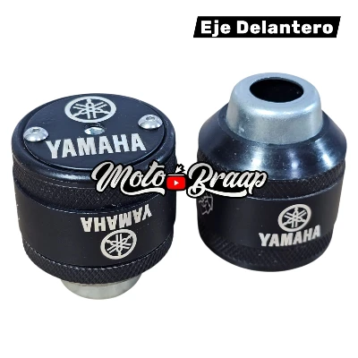 Yamaha Slider eje delantero plasti aluminio contra marcado Yamaha negro par