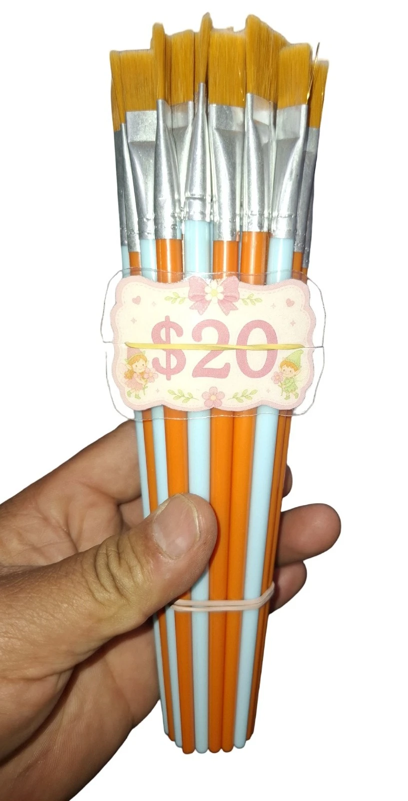 pincel azul y naranja serda suave