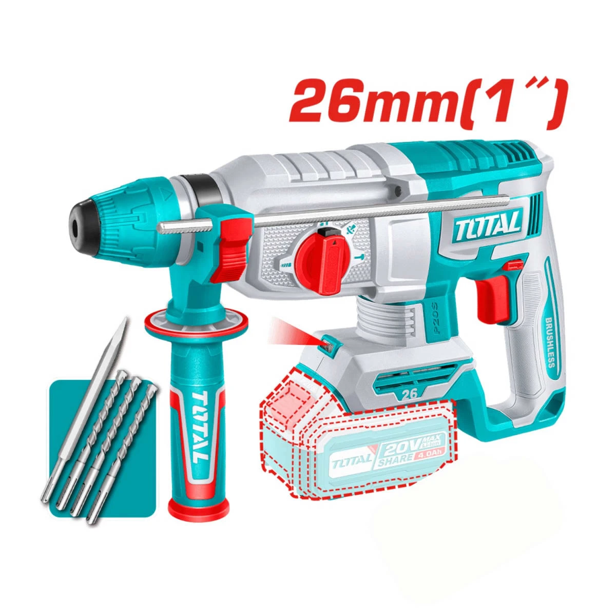 TOSLI241198 Mega combo industrial taladro + amoladora + rotomartillo total 2