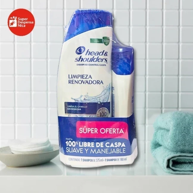 Shampoo Head & Shoulders Limpieza Renovadora 375ml + 180ml