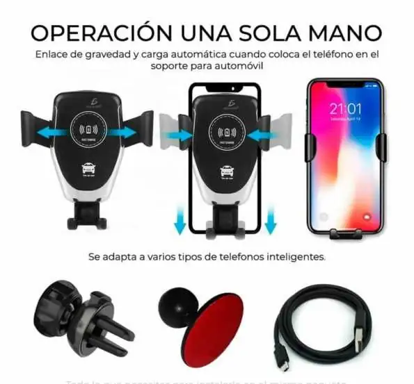 Cargador Inalámbrico De Carga Rápida 10W Para Auto 3