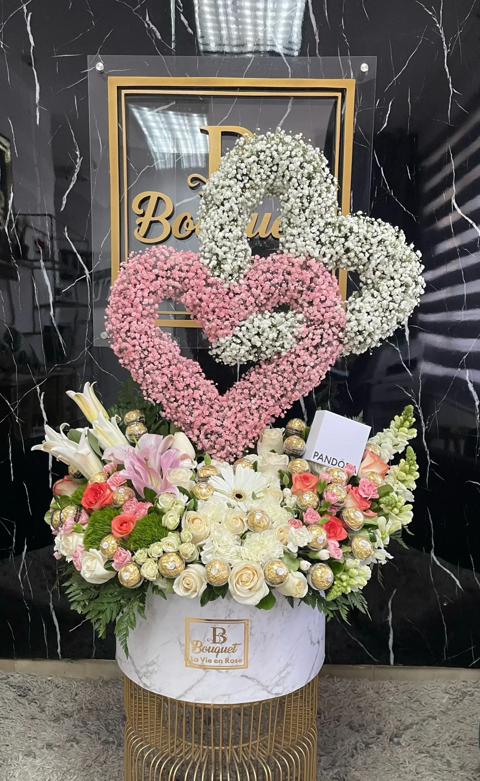 Doble corazon de gipso + jardin 2