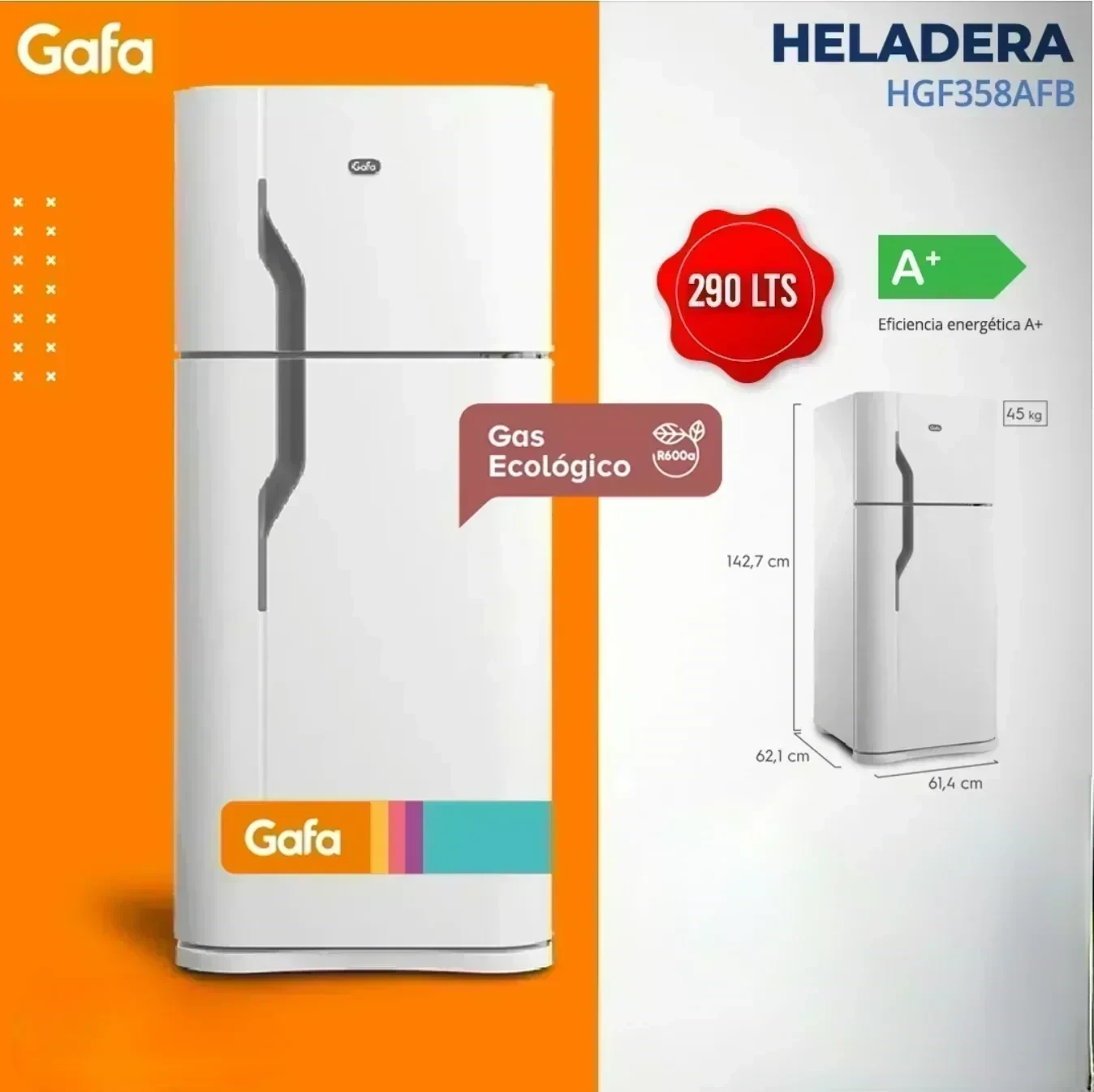 Heladera Gafa HGF358AFB 282Lts