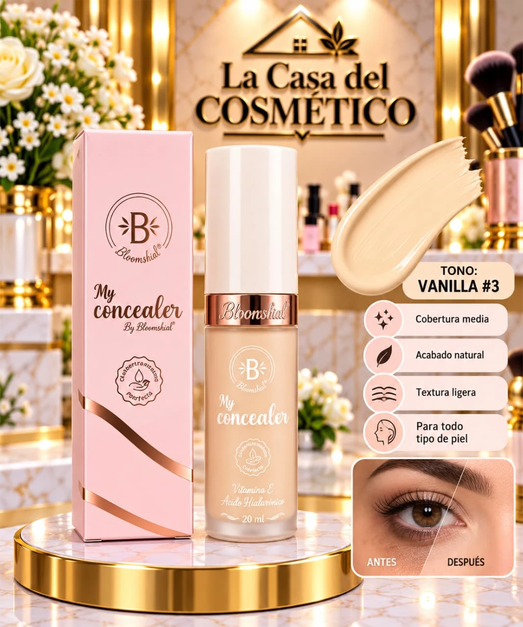 bloomshell corrector liquido grande x20 ml tono 003.jfif