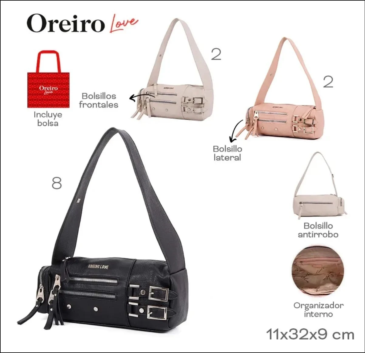 Cartera Oreiro Love 22627