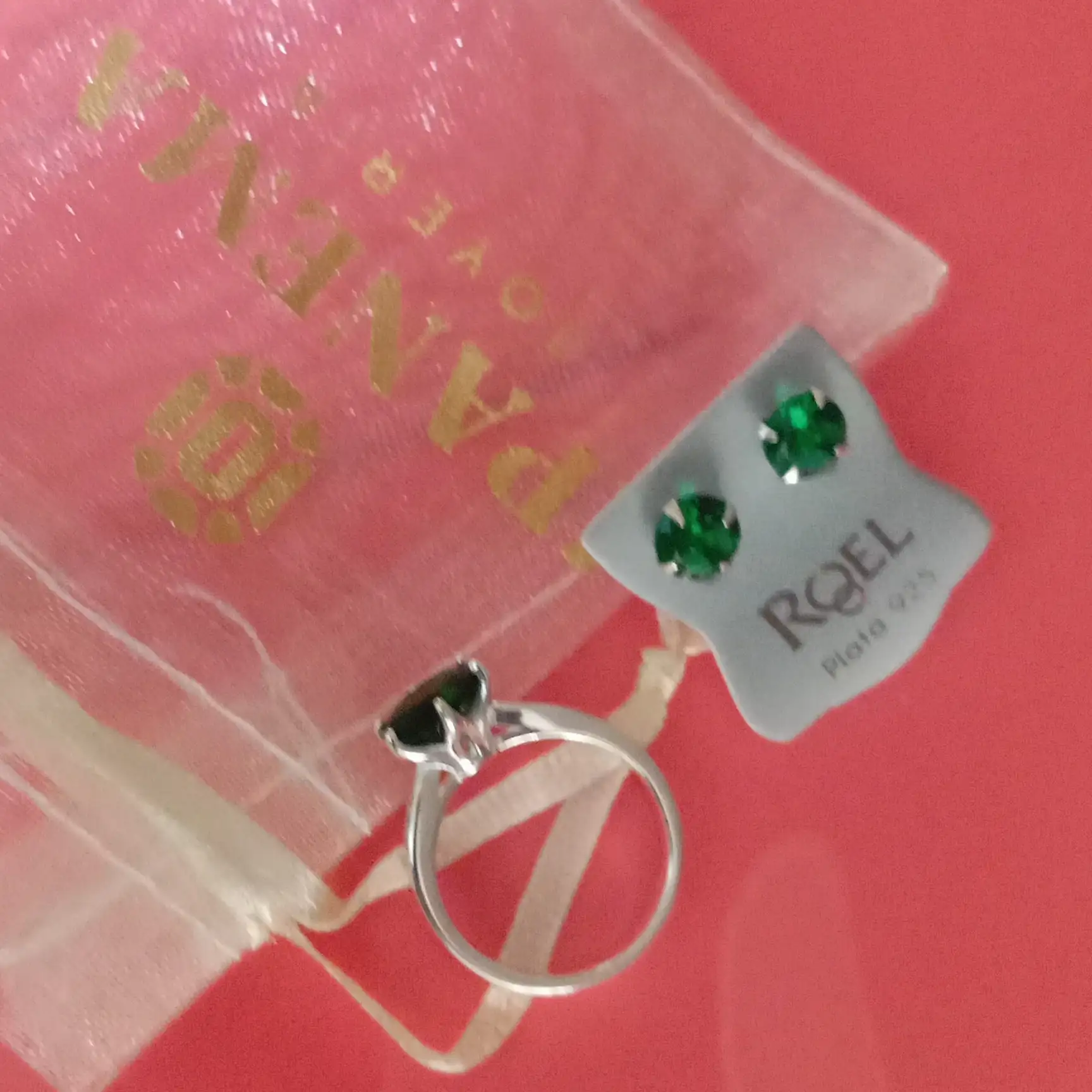 Juego de topos y anillo en plata ley 925  2