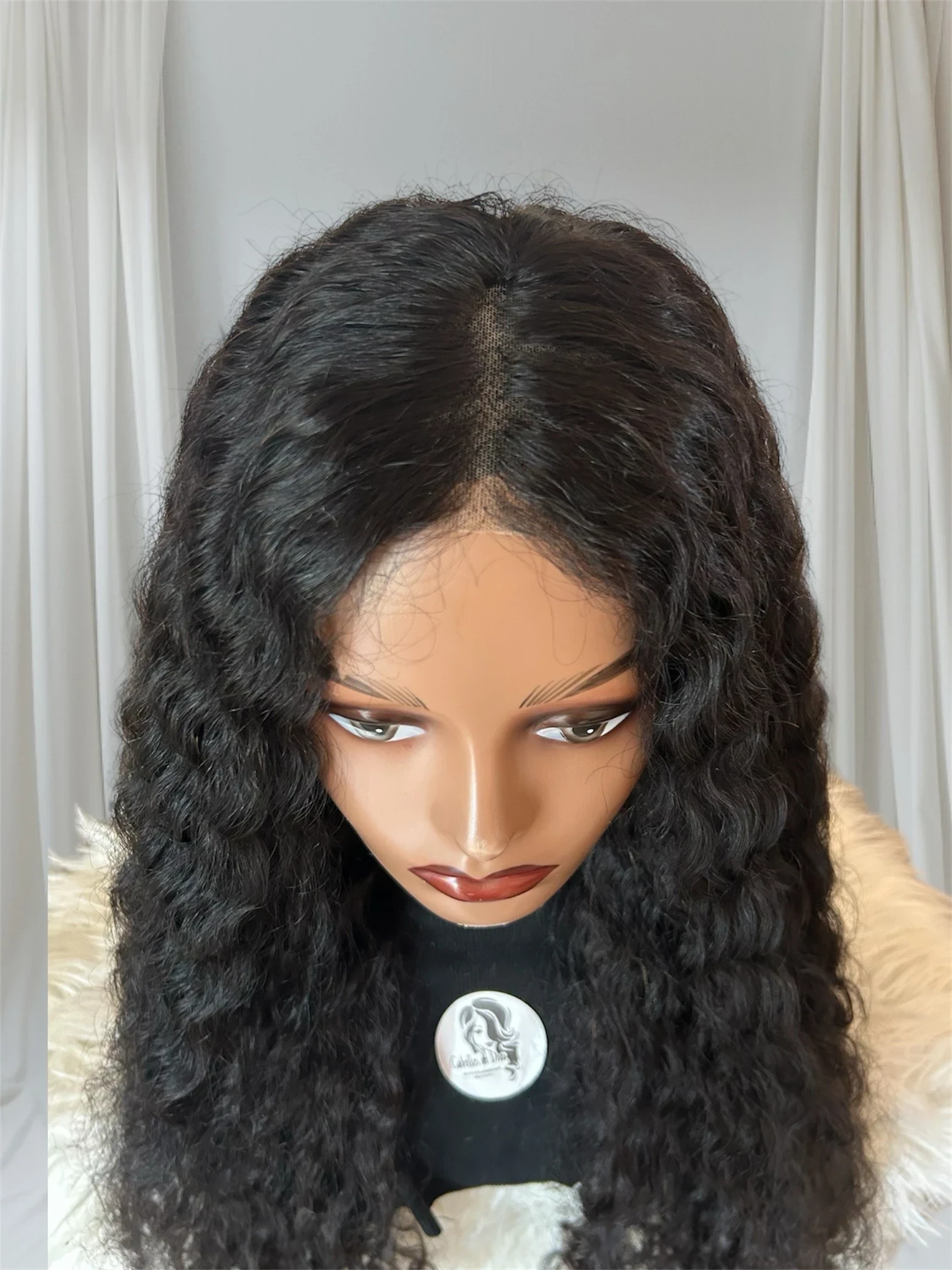 Peluca cabello humano Rizado 30 pulgadas, frontal lace 4x4, densidad alta 4