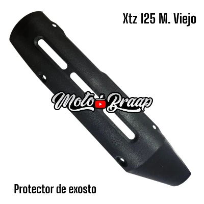 PL Xtz 125 modelo viejo protector de exosto pasta negro SPD