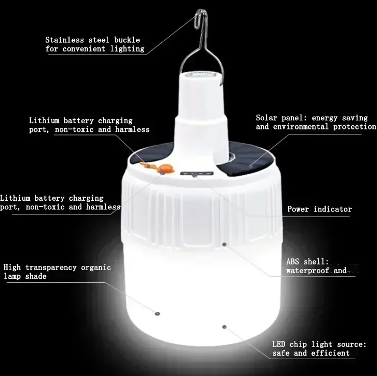 FOCO RECARGABLE 48W CARGA USB/SOLAR LUZ BLANCA/6500K 3