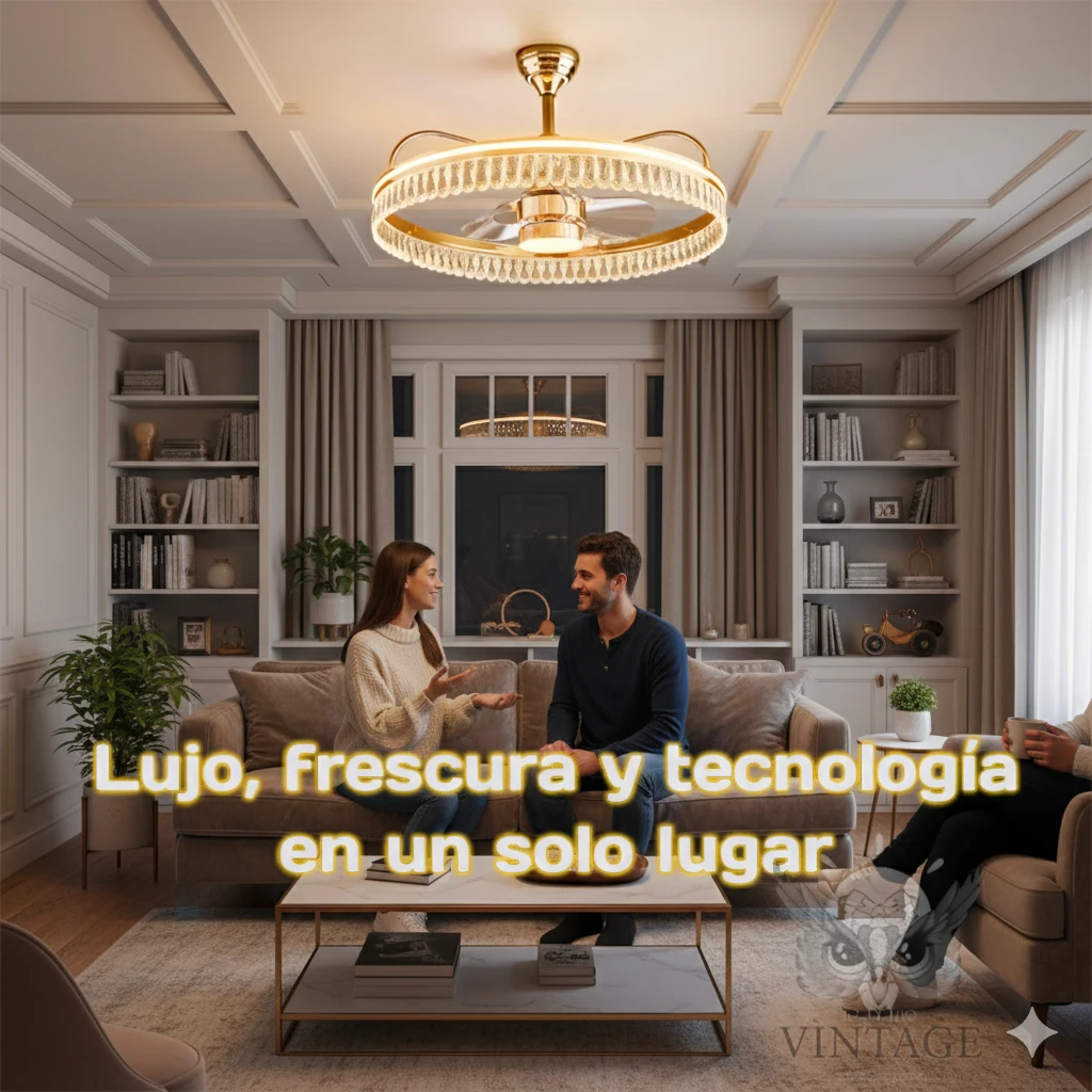 Lámpara Ventilador Dorada  7