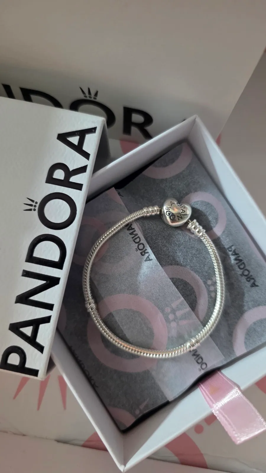 Pandora heart clasp silver moments bracelet  3