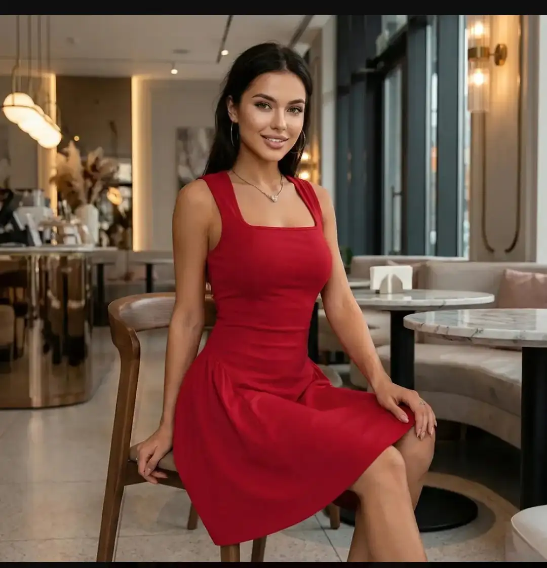 Vestido Casual-Elegante "Valentina" – Rojo Vibrante