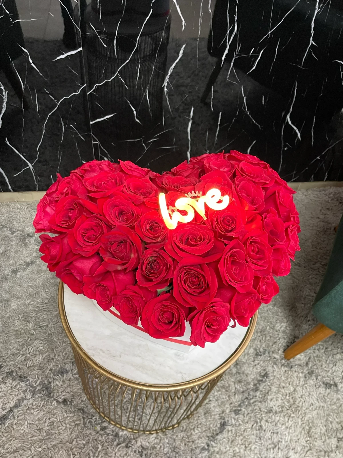 Corazon 3D con topper led 2