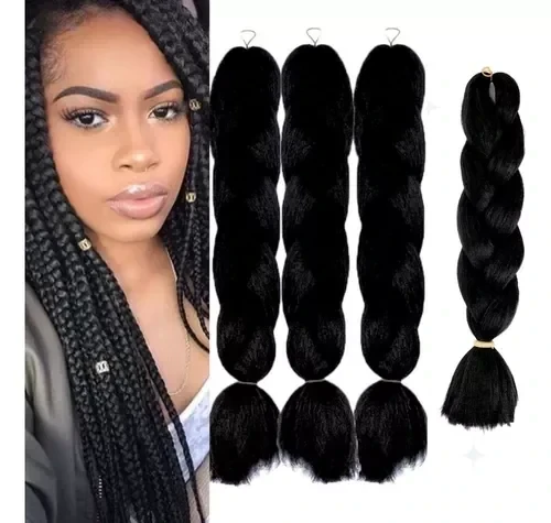 TRENZA AFRICANA EXTENSIÓN KANEKALON 1 NEGRO