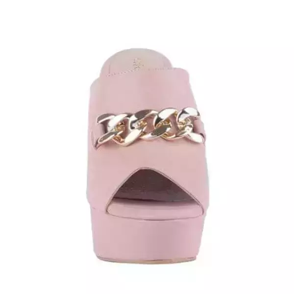 Zapatilla maquillaje diseño cadena tacón 11cm marca cklass 3