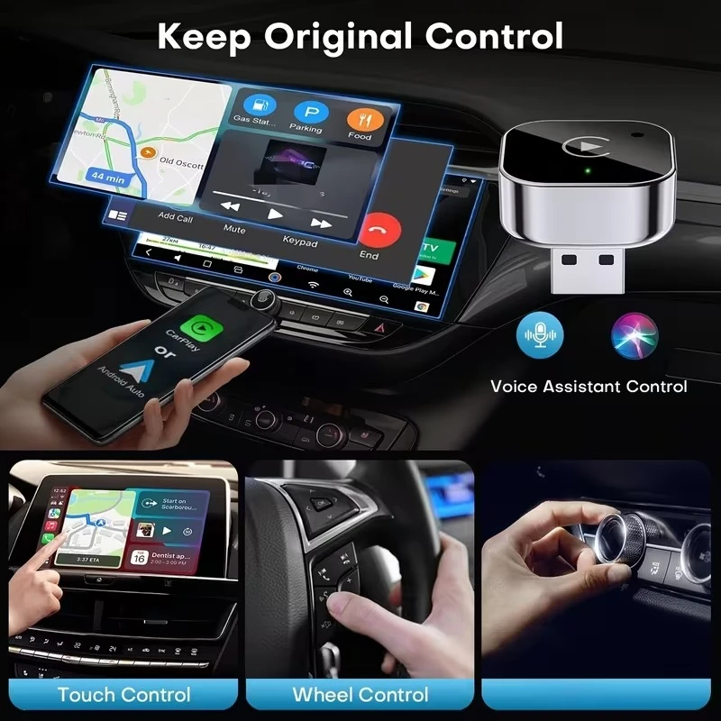 Adaptador Inalabrico USB CarPlay & Android Auto 2