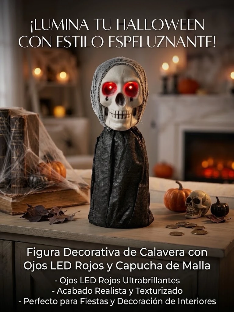 CALAVERA CON LUZ Y SONIDO (22 cm) 