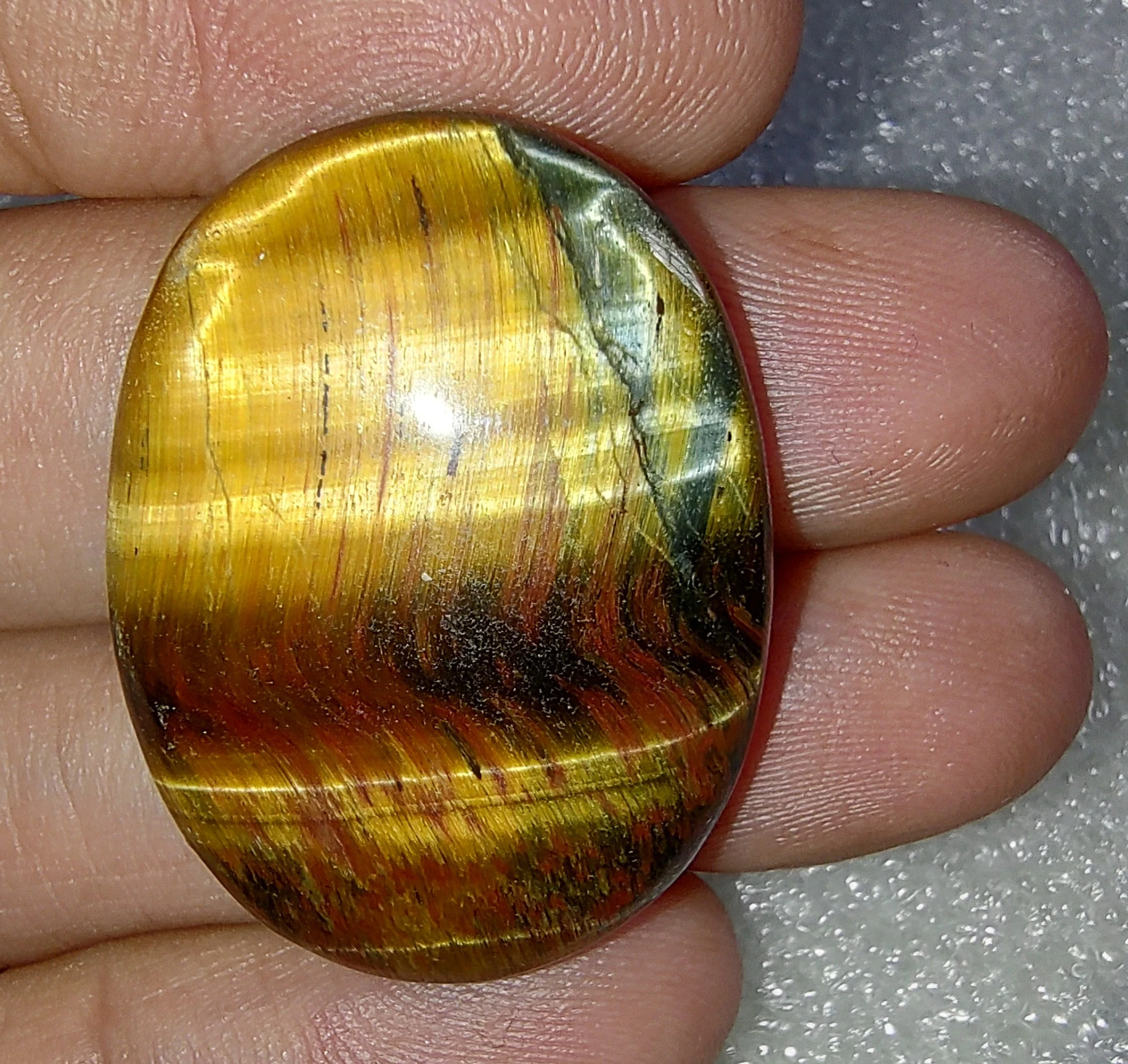 Cabujon premium de ojo de tigre de 36.85 quilates