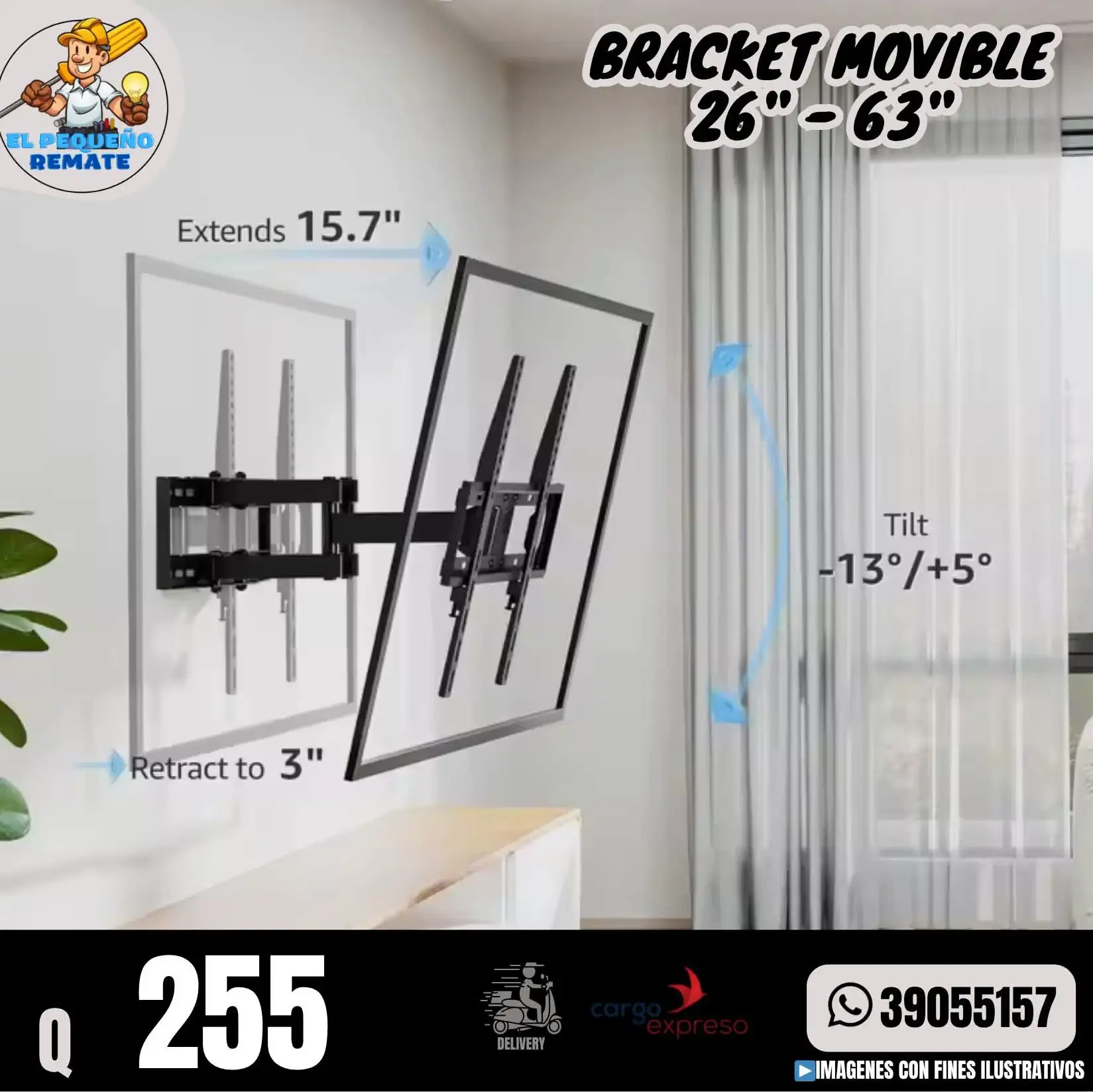 BRACKET MOVIBLE 26"-63" 4