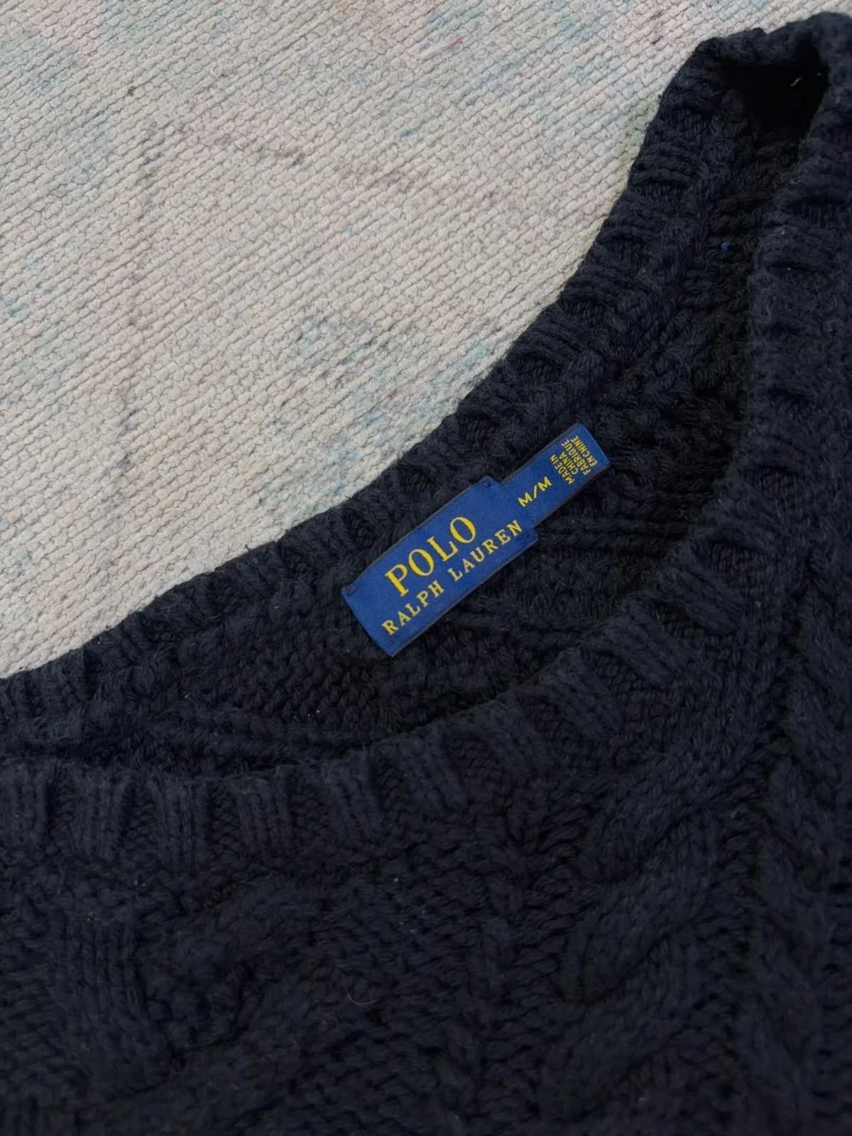 Sweater Polo Ralph Lauren Trenzas Negro mujer  Talla M 5