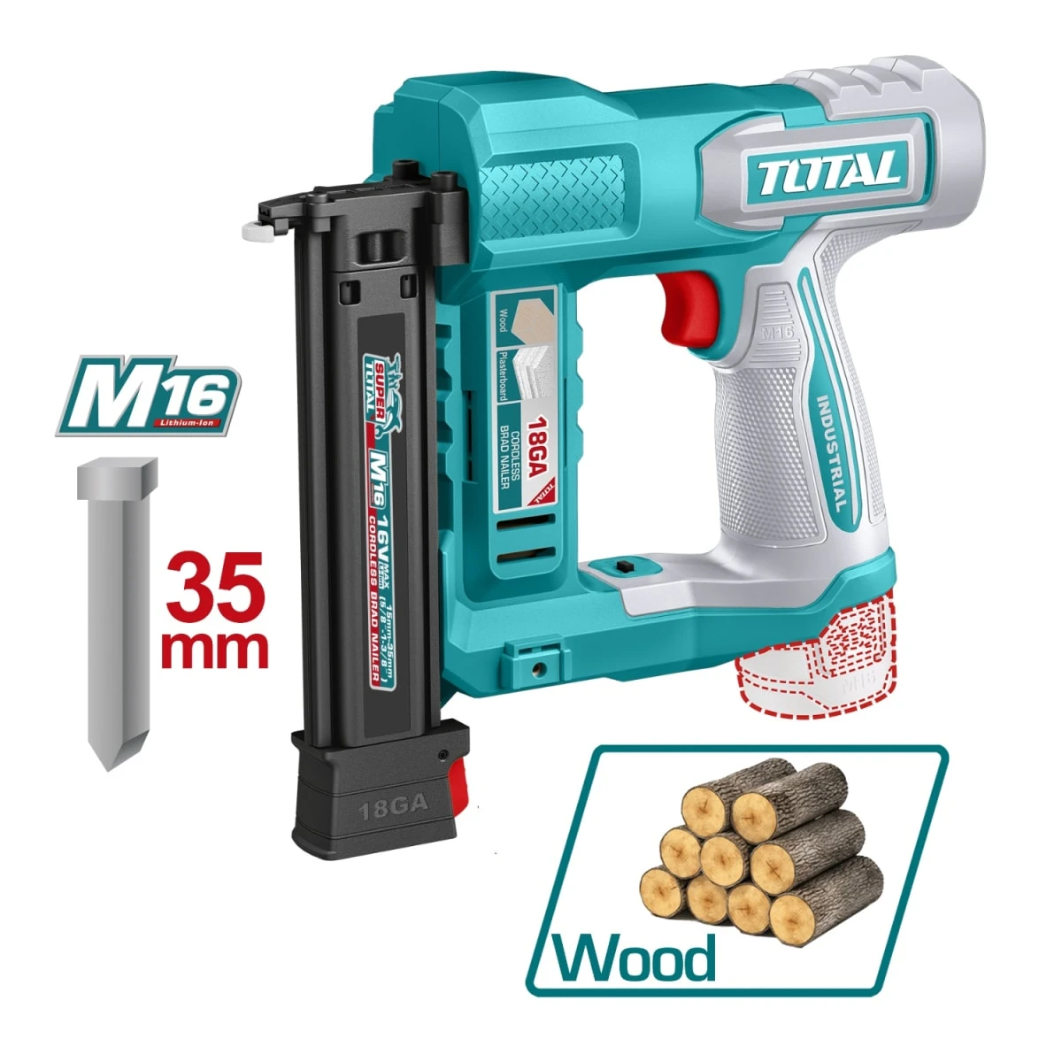 Clavadora inalambrico 16v f15-f35 + 2 baterias y cargador total  2