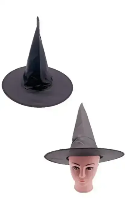 Sombrero/ gorro de bruja negro liso  2