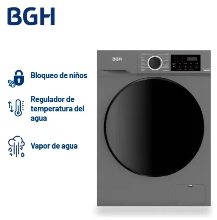 LAVARROPAS BGH 8KG INVERTER DARK/SILVER 2