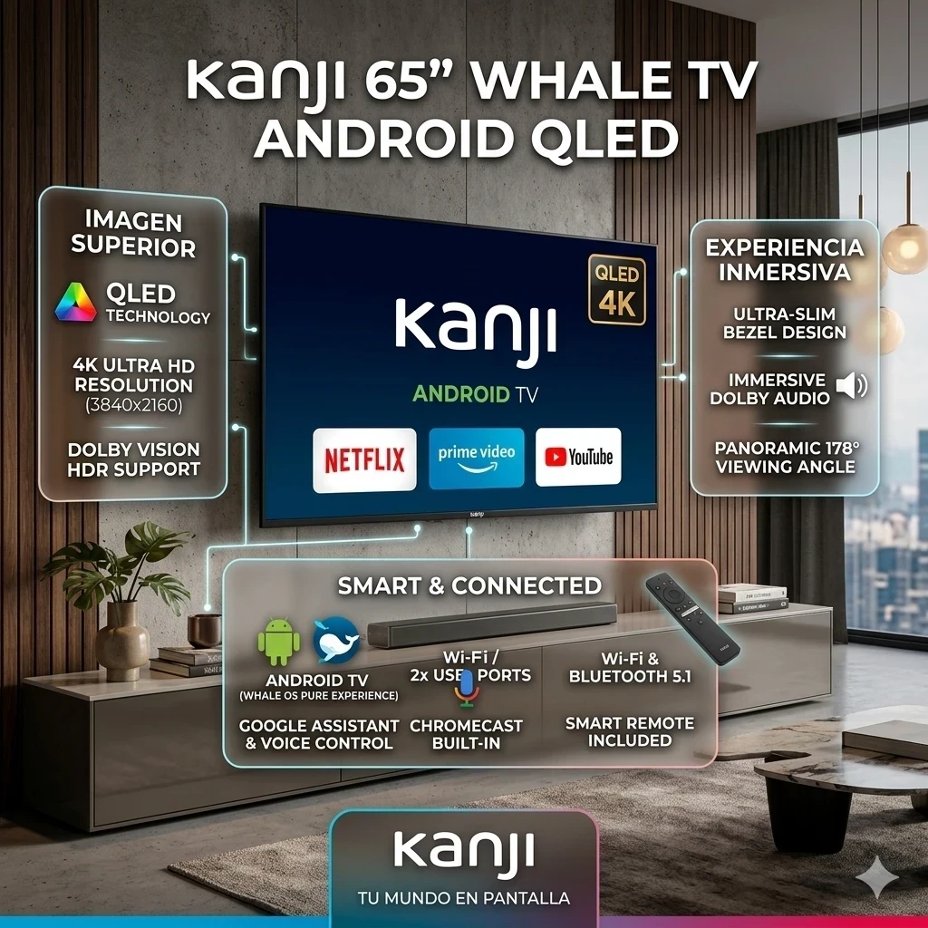 Smart tv Kanji 65" whale tv android Qled