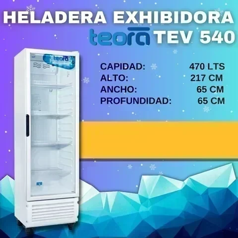 Heladera Exhibidora Teora Tev 540 470Lts 