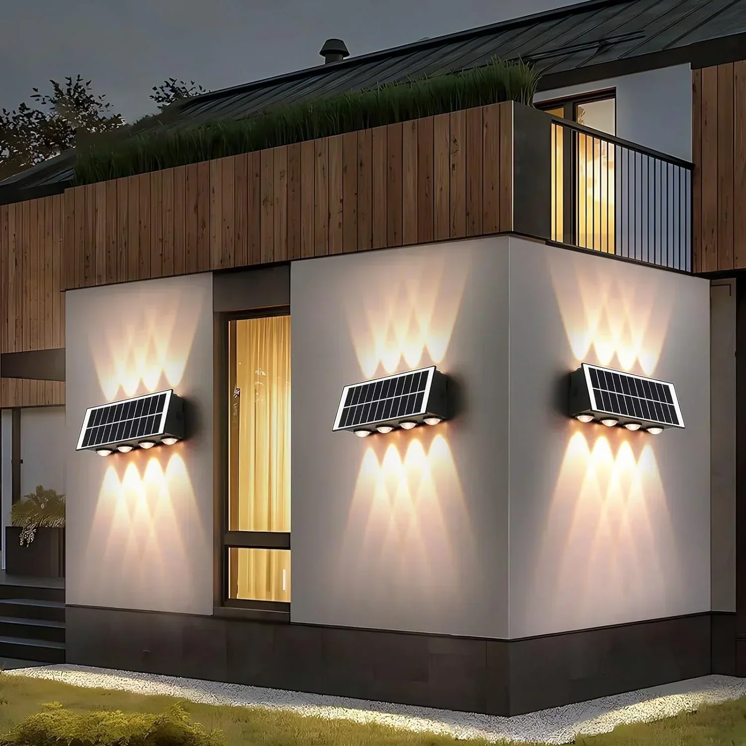 APLIQUE PARED SOLAR 2.2W NEGRO IP65 3