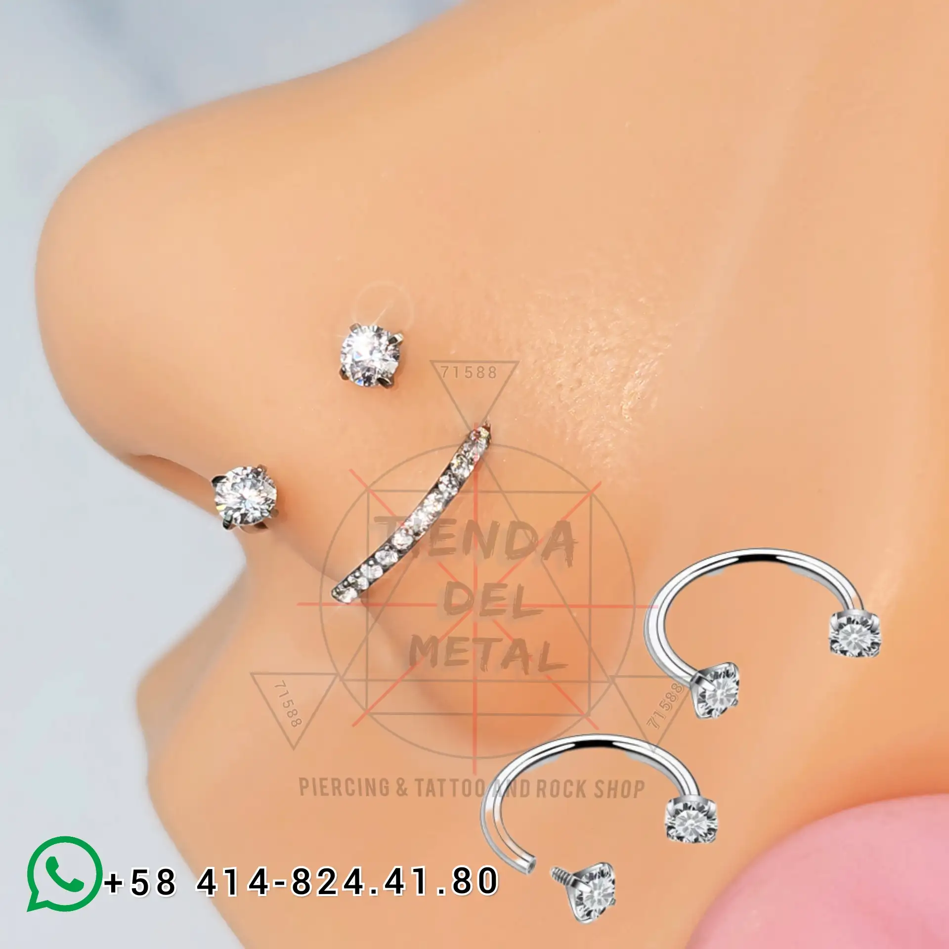 Joyería herradura, dobre diamante Titanium 