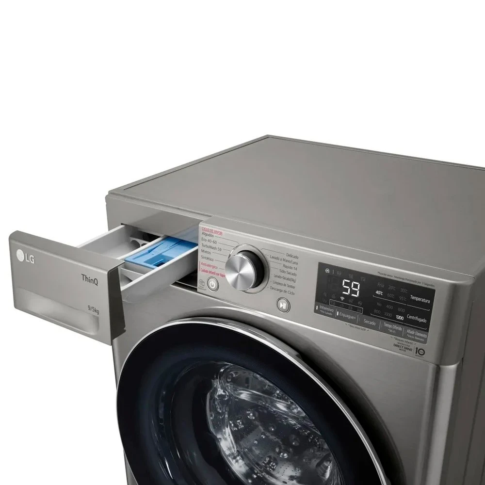 LAVASECARROPAS LG 9KG + 5KG 1200RPM INVERTER SILVER 2