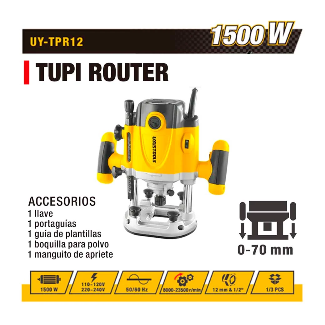 TUPI RUTER UYUST 12 MM-1500W