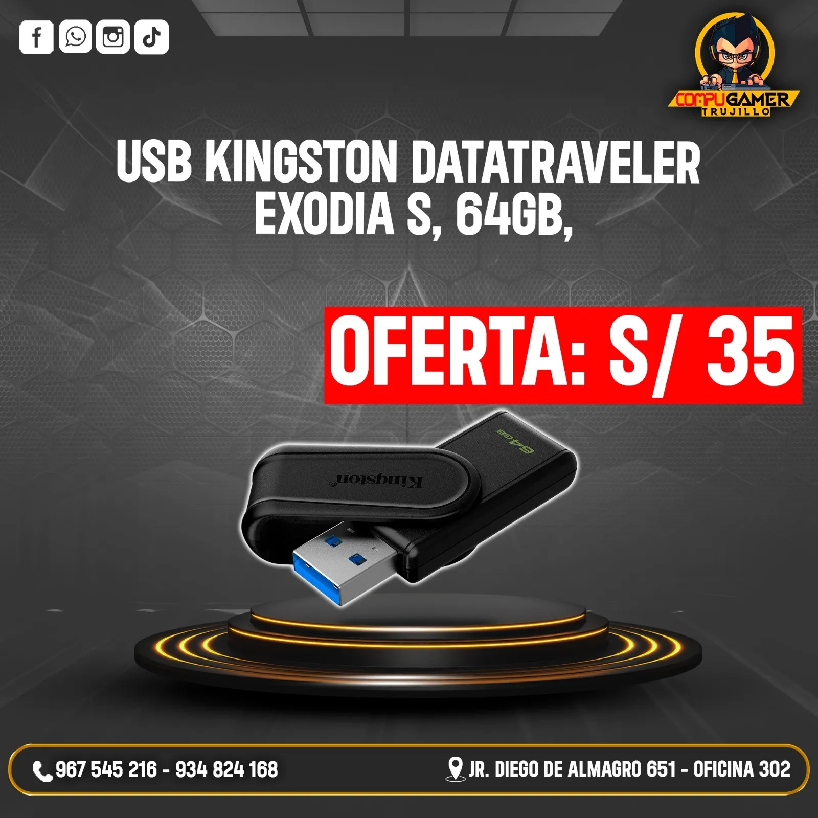 USB KINGSTON DATATRAVELER EXODIO S 64GB