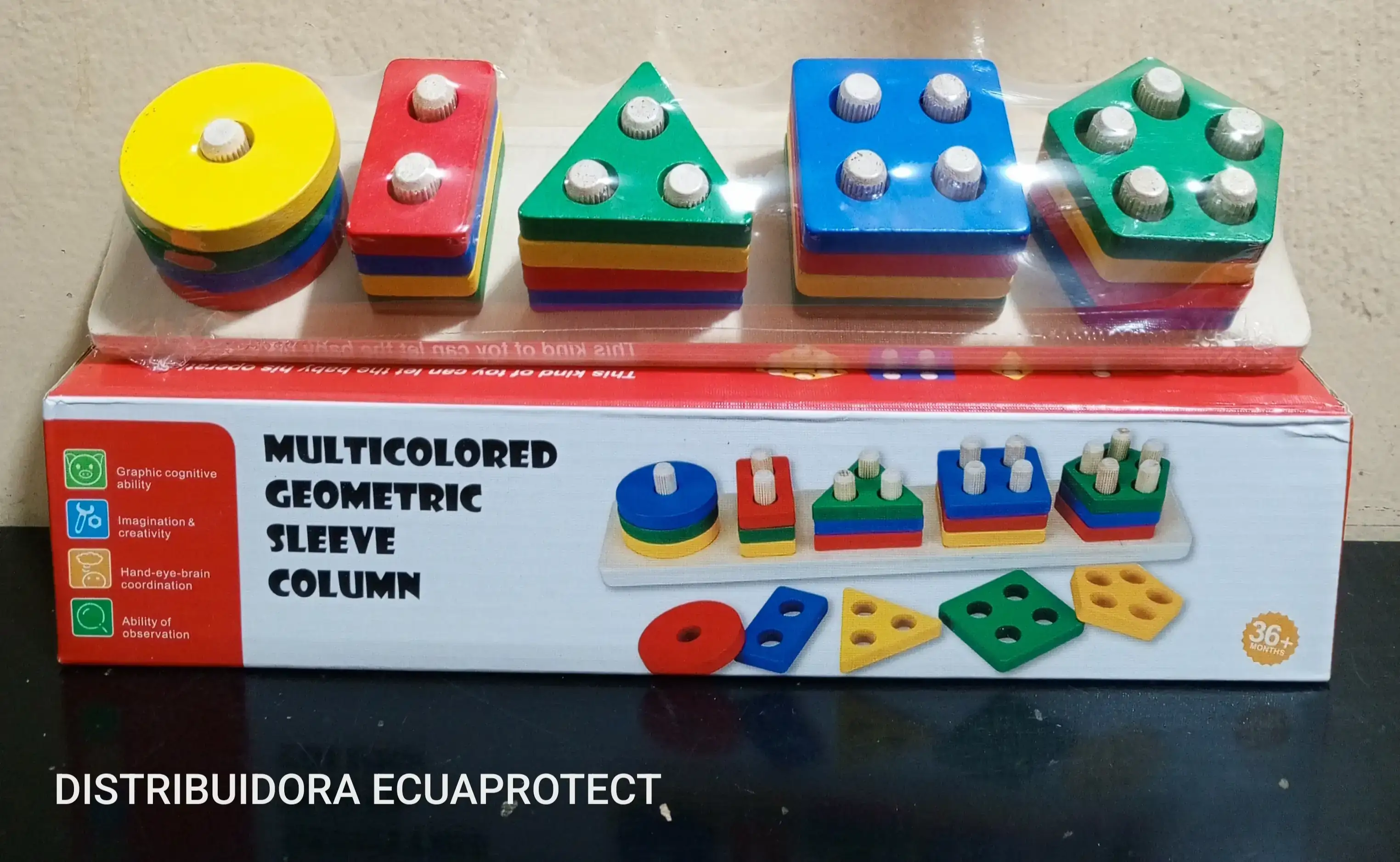 MONTESSORI - COLUMNA GEOMETRICA MULTICOLOR 🟥🟢🟦🟡
