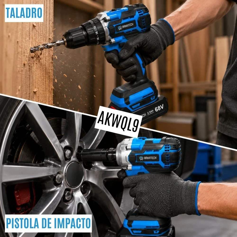 🛠️ Combo 2 en 1 • Taladro Percutor • Pistola Impacto 2
