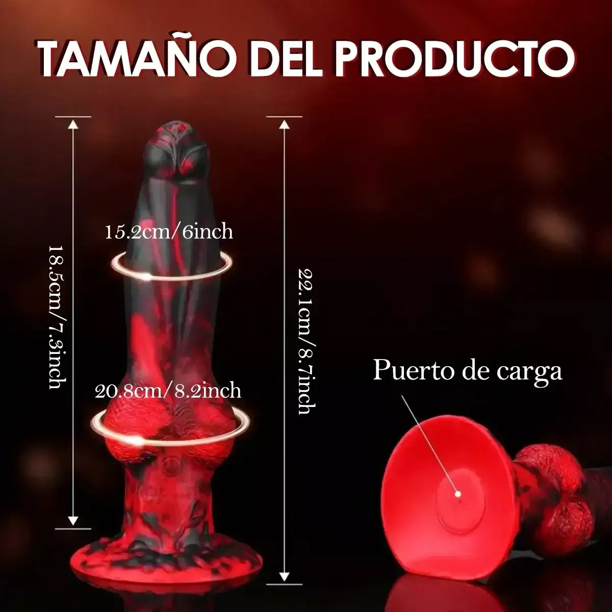Vibrador Dildo Telescópica Dragón De Pene 22cm 2