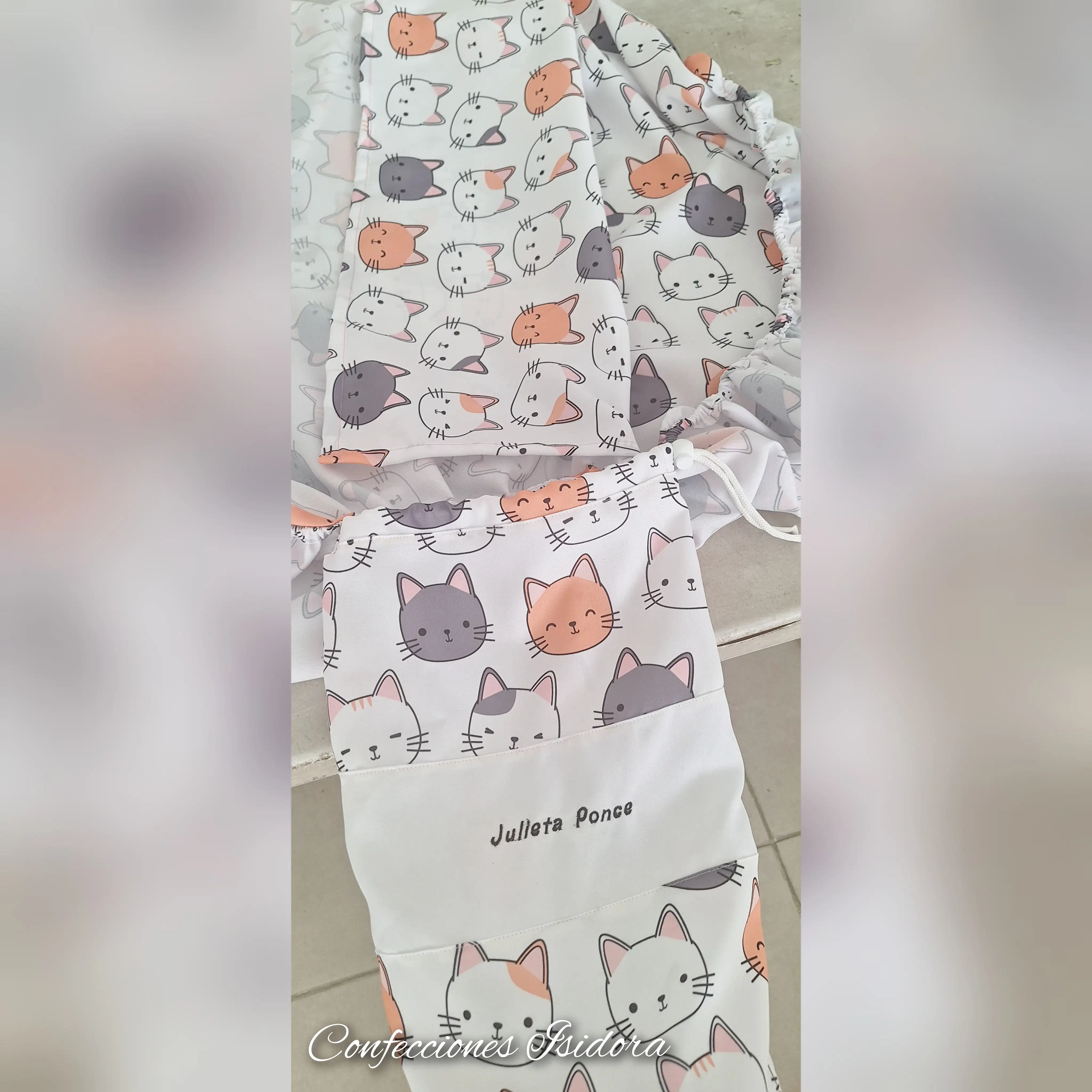 Juego de sábanas gato
