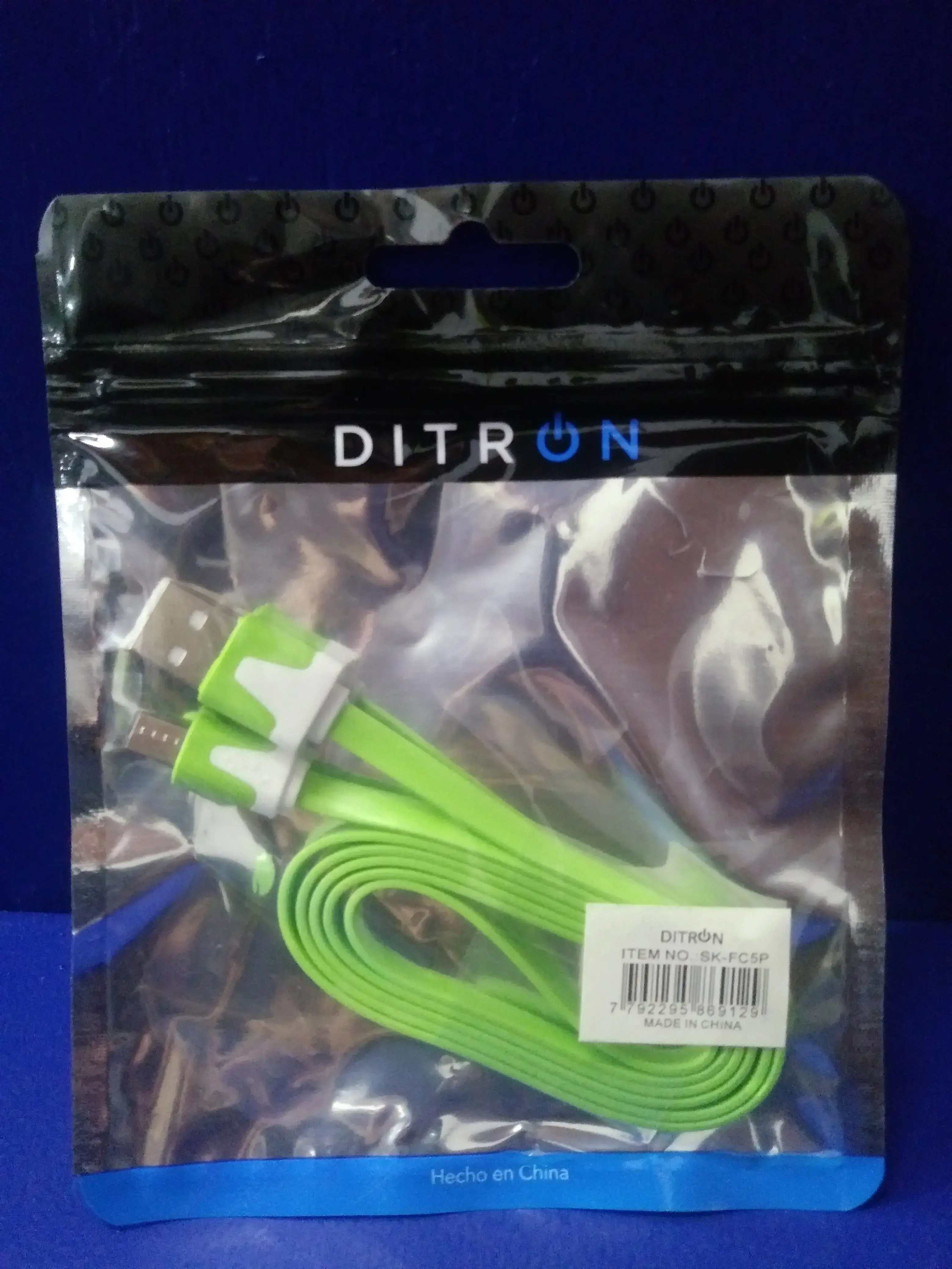Cable datos micro usb plano mallado sk-fc5p 2