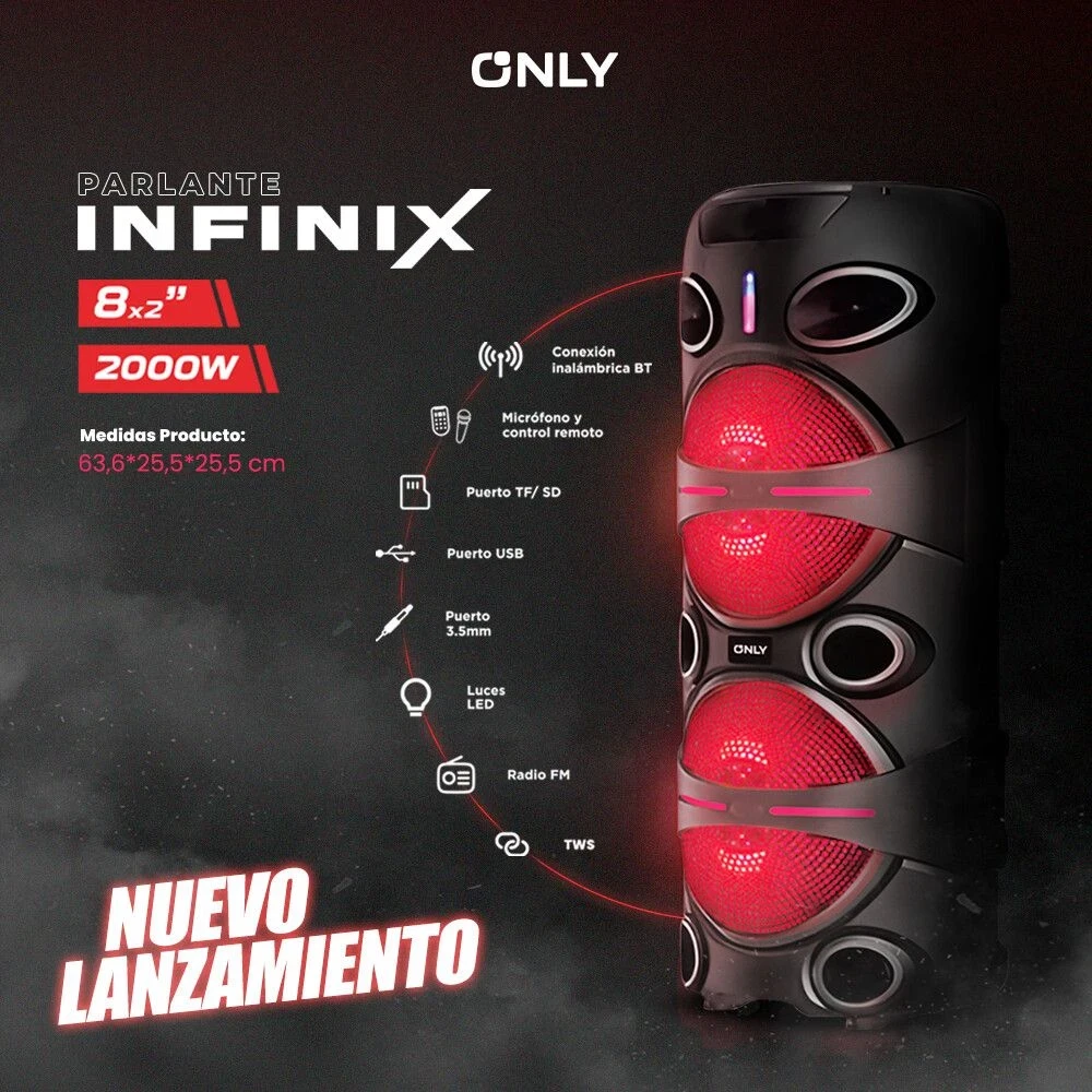 PARLANTE 8" X 2 – MODO-020 INFINIX – ONLY 2