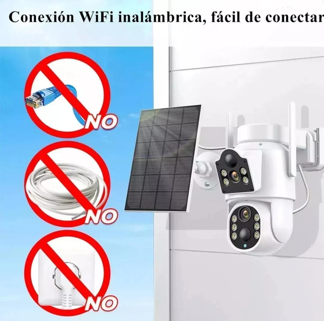 CÁMARA SOLAR EXTERIOR 360° DOBLE LENTE 3
